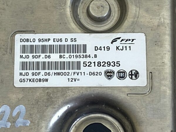 ECU Fiât Doblo 1.3cdti 95hp Euro6 52182935 D419 KJ11 ￼MJD 9DF.D6 BC.0195384.B￼