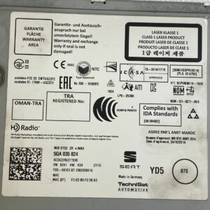 5QA035824 MIB STD2 Seat Eazyconnect Gps Multimedia lecteur SD CD Ibiza 4 6J NAV