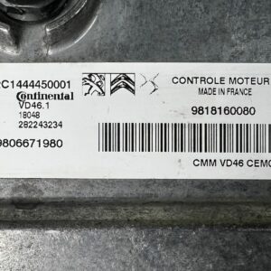 ECU 9818160080 peugeot 308 Citroen C3 C4 1.2THP 110 A2C1444450001 CMM VD46 CEMO