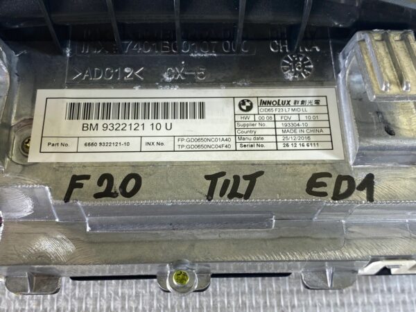 LCD Moniteur Navigation GPS BMW F20 LCI 9322121 CID 65 F23 L7 MID LL 19334-10 NA