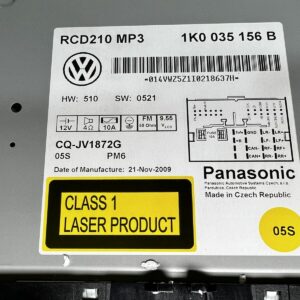 NEUF OEM Autoradio Panasonic RCD210 MP31K0035156B Vw Golf 6 Polo V Passat Toura